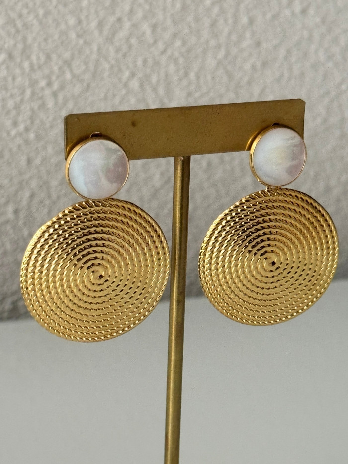 Boucles d'oreilles blanc/doré