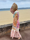 Robe longue col V imprimé